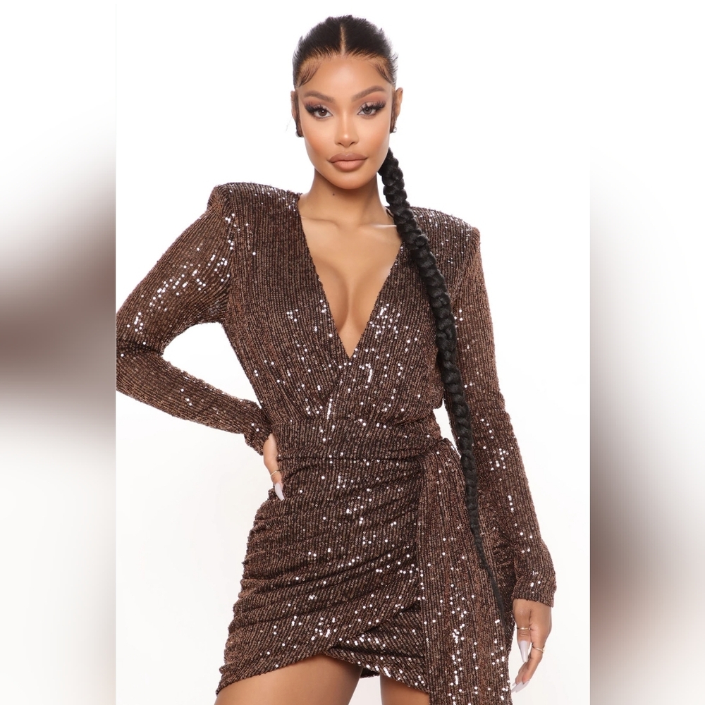 Sequin Brown Dress